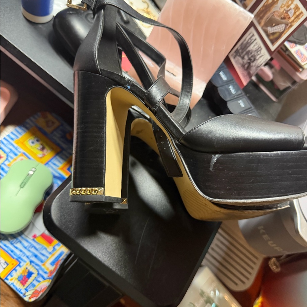 Michael Kors Black and Cream Platform Heels